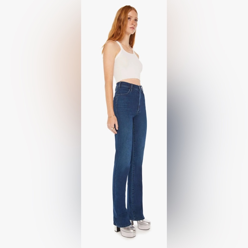 Mother Flare Leg Jeans The Hustler Heel Size 30 Taking Shape Blue